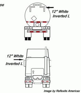 dot tape application for lower rear area of trailer